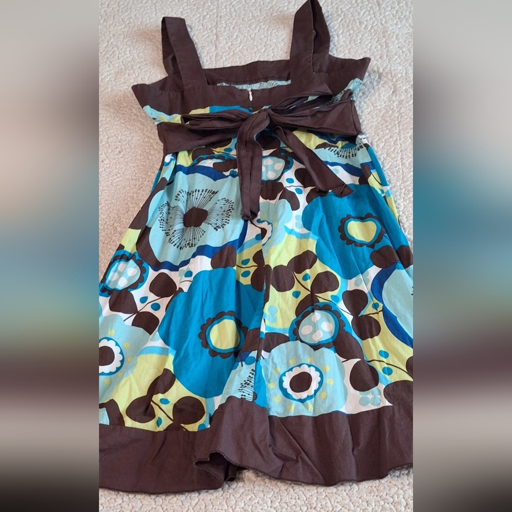 Speechless fit and flare dress size 5 blue and brown - Picture 2 of 2